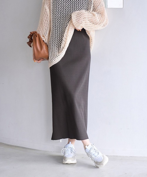 ROPE' PICNIC（ロペピクニック）の「トタンテレコIラインスカート（スカート・レディース・チャコールグレー/ブラック/キナリ・40/38）」の6枚目の写真