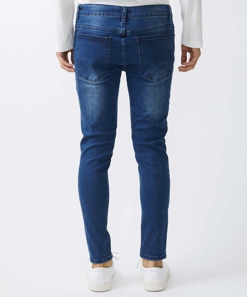 MK MICHEL KLEIN HOMME (エムケーミッシェルクランオム)の「【WEB先行限定】パッチワークダメージデニム(デニムパンツ・メンズ・ネイビー/ブラック・48/50/46)」の6枚目の写真