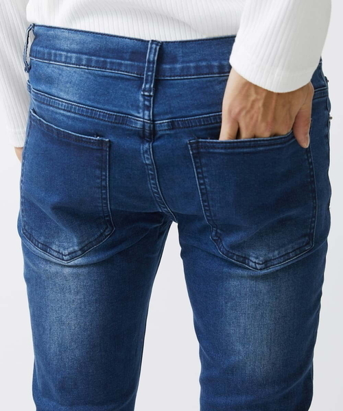 MK MICHEL KLEIN HOMME (エムケーミッシェルクランオム)の「【WEB先行限定】パッチワークダメージデニム(デニムパンツ・メンズ・ネイビー/ブラック・48/50/46)」の8枚目の写真