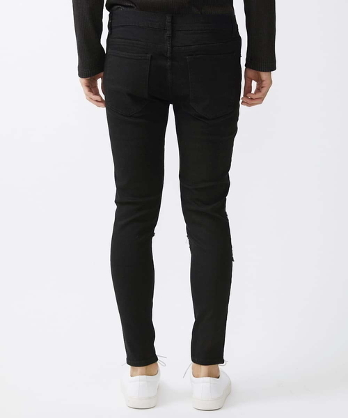 MK MICHEL KLEIN HOMME (エムケーミッシェルクランオム)の「【WEB先行限定】パッチワークダメージデニム(デニムパンツ・メンズ・ネイビー/ブラック・48/50/46)」の18枚目の写真