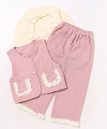 長袖ブラウス・ベスト・パンツ 3点セット