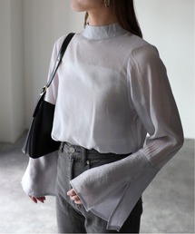 シアーベルスリーブブラウス