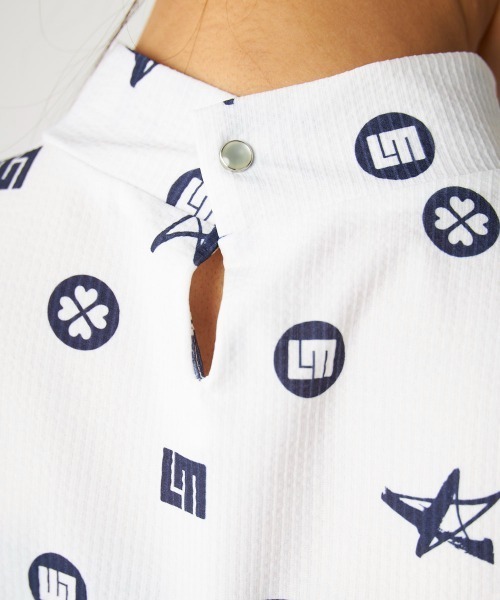 Loudmouth（ラウドマウス）の「LOUDMOUTH/ラウドマウス ゴルフウェア ブランド ロゴ 吸汗速乾 UVカット ストレッチ 総柄 星柄 モックネック半袖 シャツ（Tシャツ/カットソー・レディース・ホワイト/ネイビー/レッド・LL/L/S/M）」の8枚目の写真