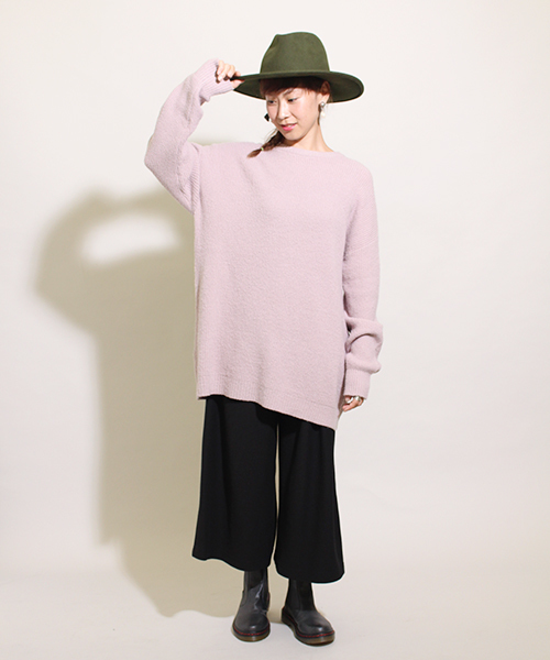 Kastane（カスタネ）の「【Kastane】もちもち畦チュニック（ニット/セーター・レディース・ホワイト/ライトグレー/ブラウン/ネイビー/ピンク/ベージュ/グリーン・FREE）」の8枚目の写真