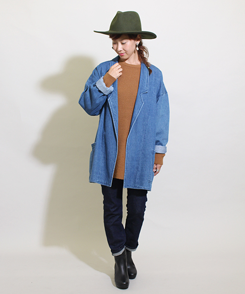 Kastane（カスタネ）の「【Kastane】もちもち畦チュニック（ニット/セーター・レディース・ホワイト/ライトグレー/ブラウン/ネイビー/ピンク/ベージュ/グリーン・FREE）」の10枚目の写真