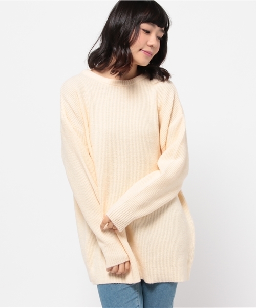 Kastane（カスタネ）の「【Kastane】もちもち畦チュニック（ニット/セーター・レディース・ホワイト/ライトグレー/ブラウン/ネイビー/ピンク/ベージュ/グリーン・FREE）」の13枚目の写真