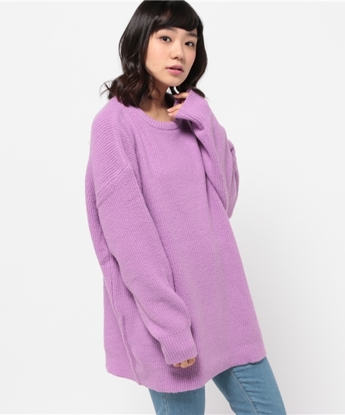 Kastane（カスタネ）の「【Kastane】もちもち畦チュニック（ニット/セーター・レディース・ホワイト/ライトグレー/ブラウン/ネイビー/ピンク/ベージュ/グリーン・FREE）」の14枚目の写真