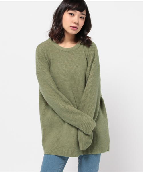 Kastane（カスタネ）の「【Kastane】もちもち畦チュニック（ニット/セーター・レディース・ホワイト/ライトグレー/ブラウン/ネイビー/ピンク/ベージュ/グリーン・FREE）」の6枚目の写真