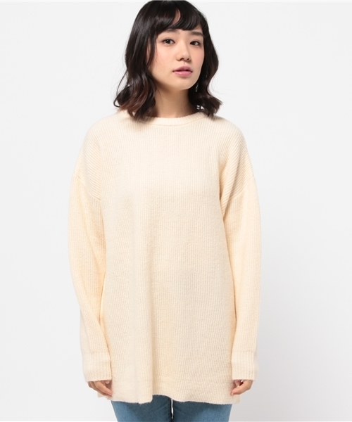 Kastane（カスタネ）の「【Kastane】もちもち畦チュニック（ニット/セーター・レディース・ホワイト/ライトグレー/ブラウン/ネイビー/ピンク/ベージュ/グリーン・FREE）」の21枚目の写真