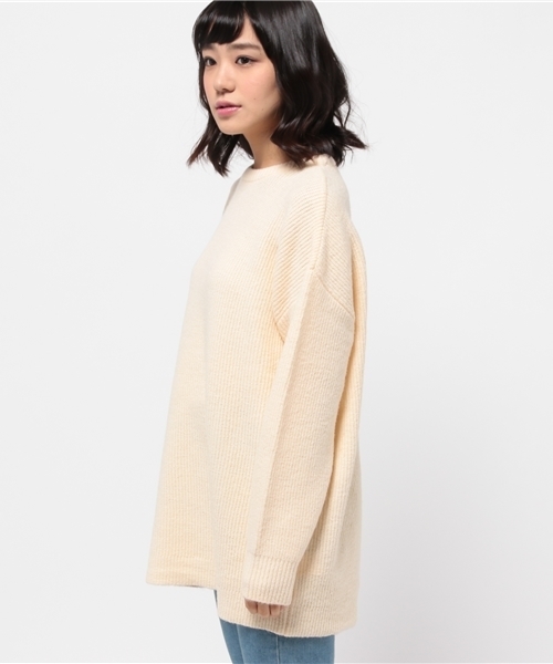 Kastane（カスタネ）の「【Kastane】もちもち畦チュニック（ニット/セーター・レディース・ホワイト/ライトグレー/ブラウン/ネイビー/ピンク/ベージュ/グリーン・FREE）」の15枚目の写真