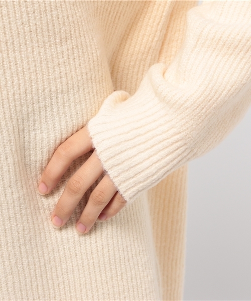 Kastane（カスタネ）の「【Kastane】もちもち畦チュニック（ニット/セーター・レディース・ホワイト/ライトグレー/ブラウン/ネイビー/ピンク/ベージュ/グリーン・FREE）」の18枚目の写真