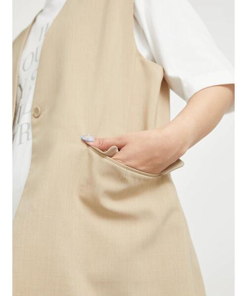 sm2rhythm(サマンサモスモスリズム)の「【撥水加工・イージーケア】カラーレスVネックジレ(ベスト・レディース・ブラック/ベージュ・F)」の8枚目の写真