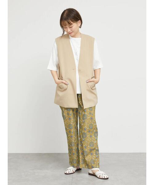 sm2rhythm(サマンサモスモスリズム)の「【撥水加工・イージーケア】カラーレスVネックジレ(ベスト・レディース・ブラック/ベージュ・F)」の12枚目の写真