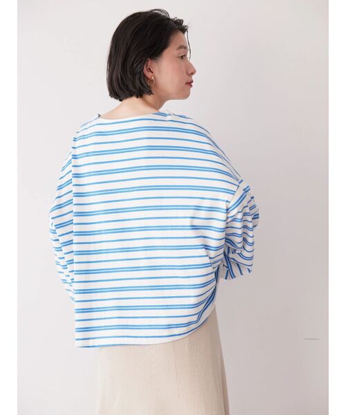 AMERICAN HOLIC(アメリカンホリック)の「ボートネックボーダープルオーバー(Tシャツ/カットソー・レディース・レッド/ブラック/ブルー/グレイッシュベージュ・M/L)」の9枚目の写真