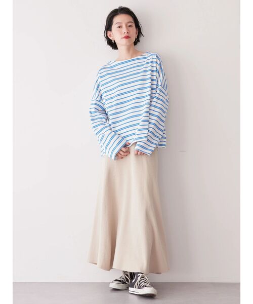 AMERICAN HOLIC(アメリカンホリック)の「ボートネックボーダープルオーバー(Tシャツ/カットソー・レディース・レッド/ブラック/ブルー/グレイッシュベージュ・M/L)」の10枚目の写真