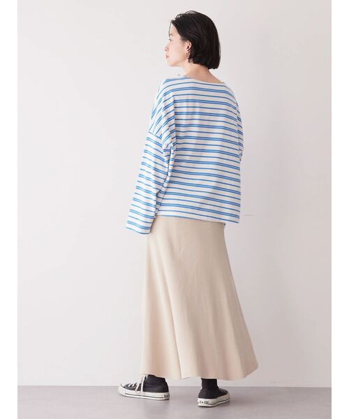 AMERICAN HOLIC(アメリカンホリック)の「ボートネックボーダープルオーバー(Tシャツ/カットソー・レディース・レッド/ブラック/ブルー/グレイッシュベージュ・M/L)」の11枚目の写真
