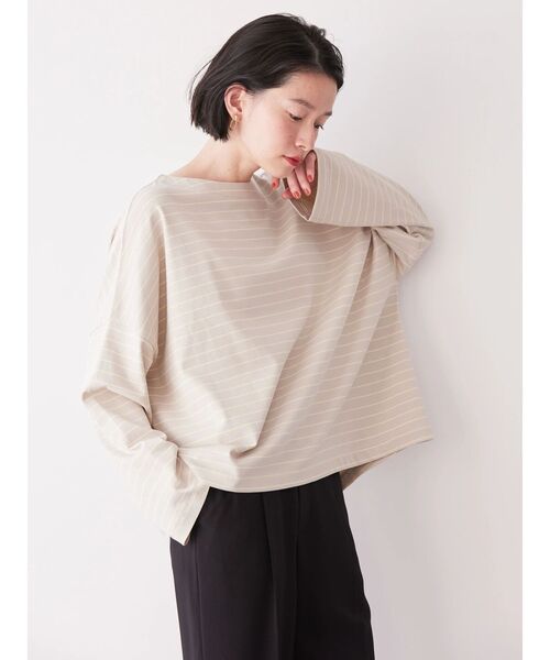 【サイズ36 美品】n.ハリウッド コンパイル　ボードネック ボーダーTシャツ サイズ36 美品】n.ハリウッド コンパイル ボードネック ボーダー