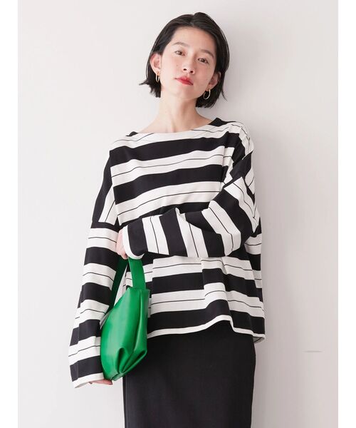 品良く着こなすため セール】ボートネックボーダープルオーバー（Tシャツ/カットソー トップス