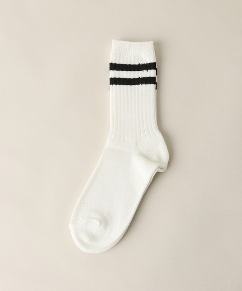 JOURNAL STANDARD relume(ジャーナルスタンダード レリューム)の「【ROSTER SOX /ロスターソックス】ラインソックス(ソックス/靴下・レディース・ブラック/モスグリーン/オレンジ・FREE)」の2枚目の写真