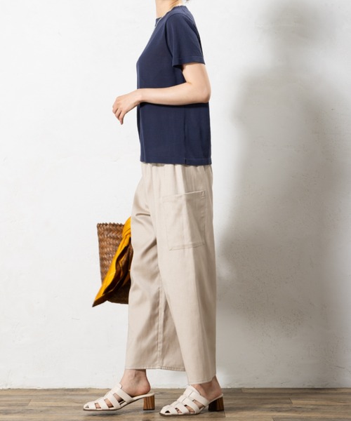 aunt lily(アントリリー)の「コットン強撚スタンドカラープルオーバー◆(Tシャツ/カットソー・レディース・ブルー/ネイビー・S/M/L/LL)」の7枚目の写真