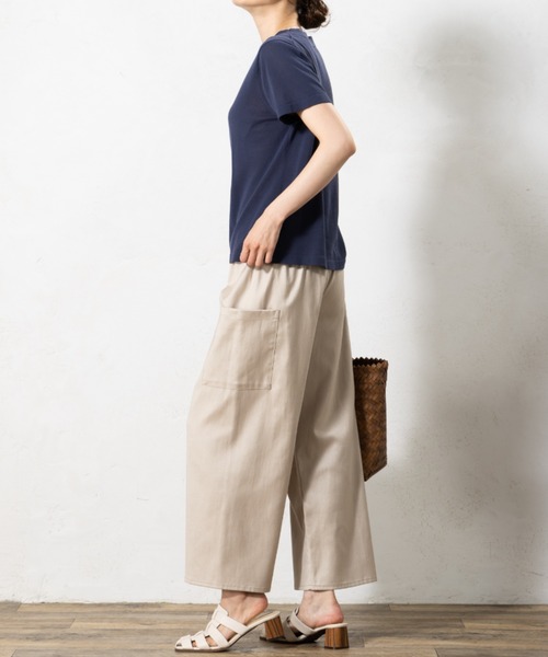 aunt lily(アントリリー)の「コットン強撚スタンドカラープルオーバー◆(Tシャツ/カットソー・レディース・ブルー/ネイビー・S/M/L/LL)」の9枚目の写真