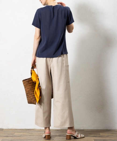 aunt lily(アントリリー)の「コットン強撚スタンドカラープルオーバー◆(Tシャツ/カットソー・レディース・ブルー/ネイビー・S/M/L/LL)」の10枚目の写真