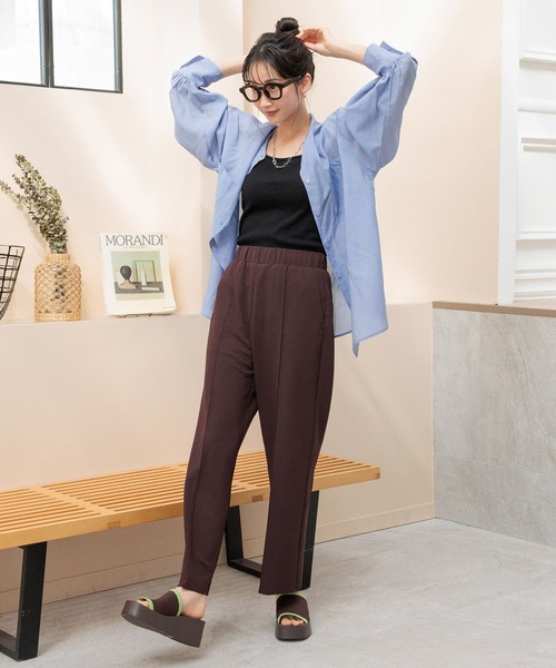 LOWRYS FARM（ローリーズファーム）の「ジョーゼットイージーパンツ 108813（スラックス・レディース・ブラック/ブラウン・FREE）」の8枚目の写真