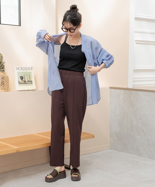 LOWRYS FARM（ローリーズファーム）の「ジョーゼットイージーパンツ 108813（スラックス・レディース・ブラック/ブラウン・FREE）」の10枚目の写真