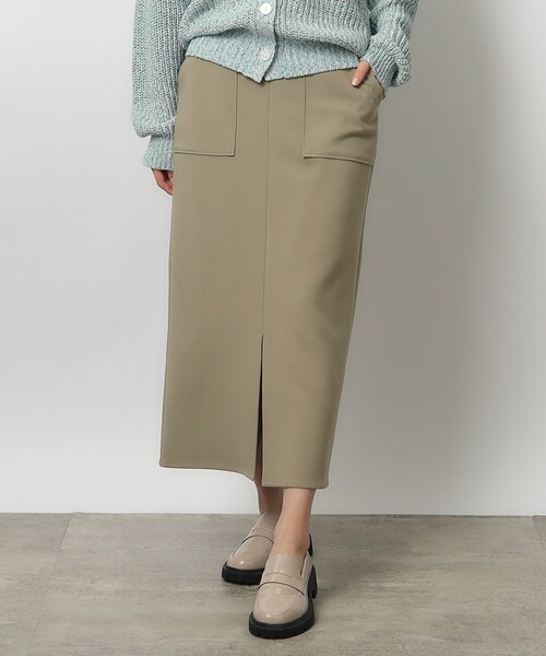 OPAQUE.CLIP（オペークドットクリップ）の「◆≪再入荷≫ ストレッチタイトスカート【洗濯機洗い可】（スカート・レディース・ライトベージュ/オリーブ/ブラック・42/40/38/36）」の3枚目の写真