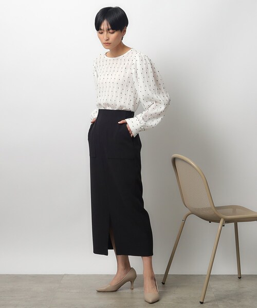 OPAQUE.CLIP（オペークドットクリップ）の「◆≪再入荷≫ ストレッチタイトスカート【洗濯機洗い可】（スカート・レディース・ライトベージュ/オリーブ/ブラック・42/40/38/36）」の17枚目の写真