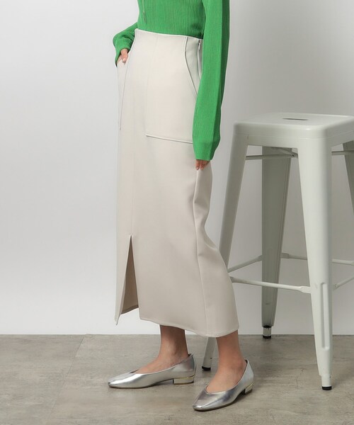 OPAQUE.CLIP（オペークドットクリップ）の「◆≪再入荷≫ ストレッチタイトスカート【洗濯機洗い可】（スカート・レディース・ライトベージュ/オリーブ/ブラック・42/40/38/36）」の11枚目の写真