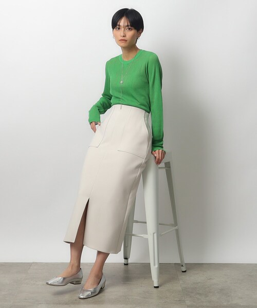 OPAQUE.CLIP（オペークドットクリップ）の「◆≪再入荷≫ ストレッチタイトスカート【洗濯機洗い可】（スカート・レディース・ライトベージュ/オリーブ/ブラック・42/40/38/36）」の13枚目の写真