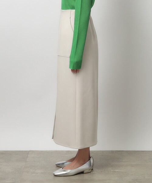 OPAQUE.CLIP（オペークドットクリップ）の「◆≪再入荷≫ ストレッチタイトスカート【洗濯機洗い可】（スカート・レディース・ライトベージュ/オリーブ/ブラック・42/40/38/36）」の4枚目の写真