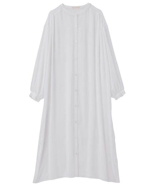 GeeRA（ジーラ）の「バンドカラーシアー楊柳シャツワンピ（シャツワンピース・レディース・オフホワイト/ブルー/ブラック・MEDIUM/LARGE）」の16枚目の写真