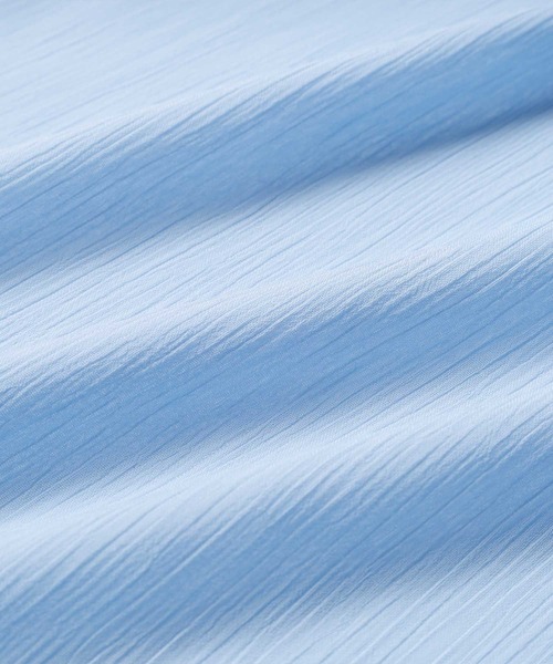 GeeRA（ジーラ）の「バンドカラーシアー楊柳シャツワンピ（シャツワンピース・レディース・オフホワイト/ブルー/ブラック・MEDIUM/LARGE）」の15枚目の写真