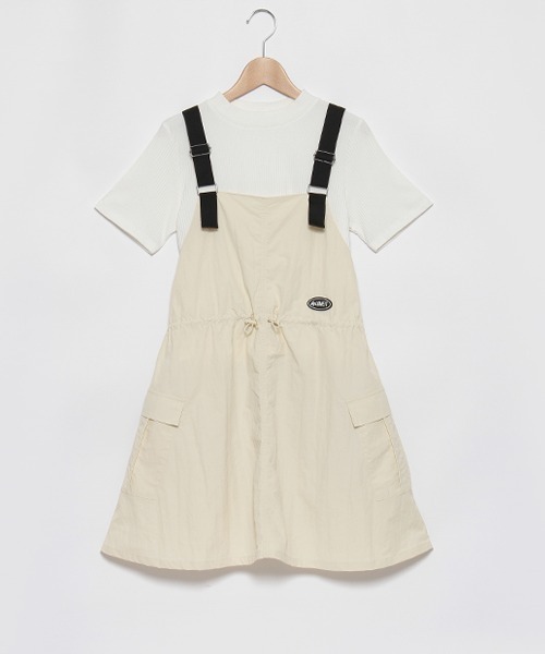 by LOVEiT(バイラビット)の「ウエストドロストジャンパースカートセット(ジャンパースカート・キッズ・ベージュ/カーキ/ブラック・120cm/130cm/140cm/150cm/160cm)」の1枚目の写真