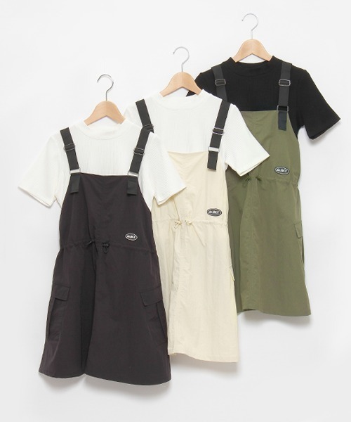 by LOVEiT(バイラビット)の「ウエストドロストジャンパースカートセット(ジャンパースカート・キッズ・ベージュ/カーキ/ブラック・120cm/130cm/140cm/150cm/160cm)」の4枚目の写真