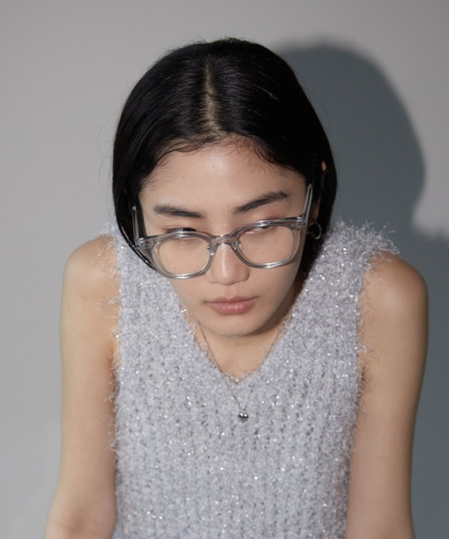 Aunt Marie's（アントマリーズ）の「クリアフレームメガネ/ＵＶカット（メガネ・レディース・グレー/ベージュ・FREE）」の3枚目の写真