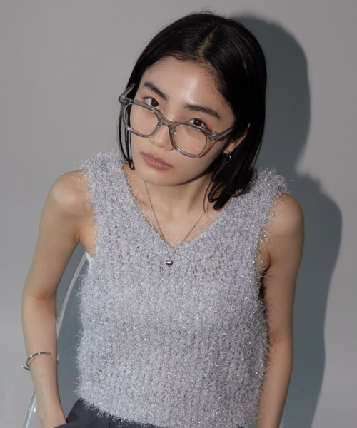 Aunt Marie's（アントマリーズ）の「クリアフレームメガネ/ＵＶカット（メガネ・レディース・グレー/ベージュ・FREE）」の7枚目の写真