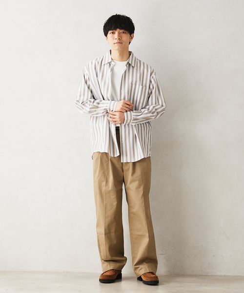 JOURNAL STANDARD relume（ジャーナルスタンダード　レリューム）の「【Singla textiles】マルチストライプシャツ By India（シャツ/ブラウス・メンズ・ブルー系その他/ベージュ/ブラウン系その他・MEDIUM/LARGE）」の18枚目の写真