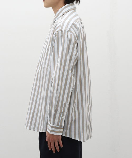 JOURNAL STANDARD relume（ジャーナルスタンダード　レリューム）の「【Singla textiles】マルチストライプシャツ By India（シャツ/ブラウス・メンズ・ブルー系その他/ベージュ/ブラウン系その他・MEDIUM/LARGE）」の21枚目の写真