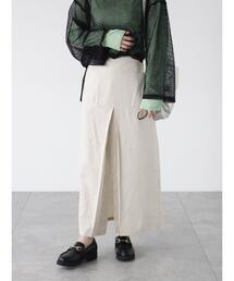 Lugnoncure | チンツ加工リネン混スカート(スカート)