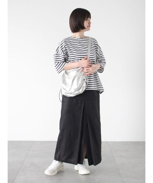 Lugnoncure（ルノンキュール）の「チンツ加工リネン混スカート（スカート・レディース・ベージュ/オフホワイト/ブラック・F）」の6枚目の写真