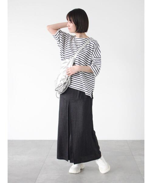 Lugnoncure（ルノンキュール）の「チンツ加工リネン混スカート（スカート・レディース・ベージュ/オフホワイト/ブラック・F）」の7枚目の写真