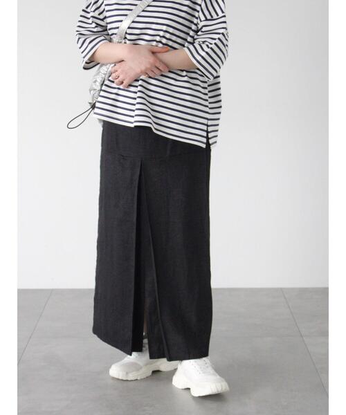 Lugnoncure（ルノンキュール）の「チンツ加工リネン混スカート（スカート・レディース・ベージュ/オフホワイト/ブラック・F）」の9枚目の写真