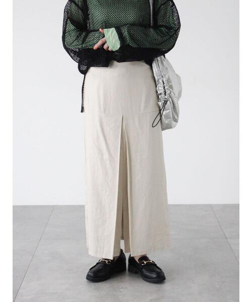 Lugnoncure（ルノンキュール）の「チンツ加工リネン混スカート（スカート・レディース・ベージュ/オフホワイト/ブラック・F）」の12枚目の写真