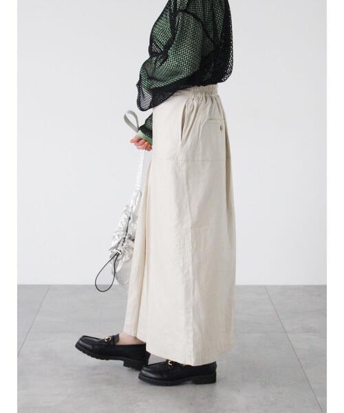 Lugnoncure（ルノンキュール）の「チンツ加工リネン混スカート（スカート・レディース・ベージュ/オフホワイト/ブラック・F）」の13枚目の写真