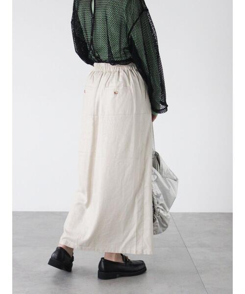 Lugnoncure（ルノンキュール）の「チンツ加工リネン混スカート（スカート・レディース・ベージュ/オフホワイト/ブラック・F）」の14枚目の写真