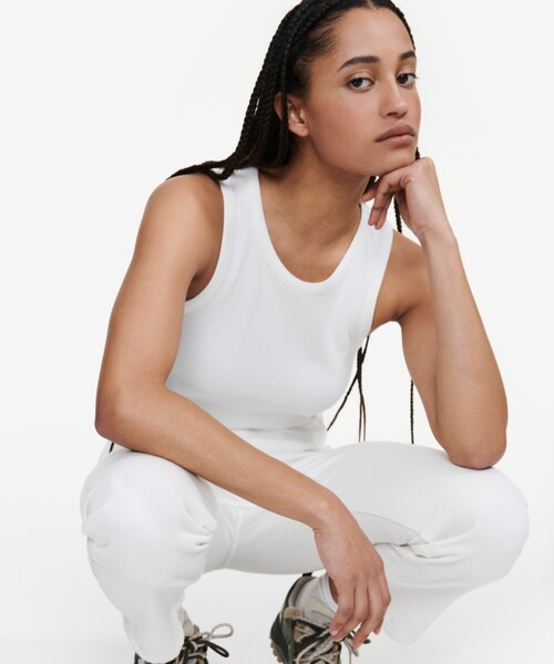 AIGLE（エーグル）の「リブタンクトップ（タンクトップ・レディース・ホワイト/ブラック・XS/S/M/L）」の2枚目の写真