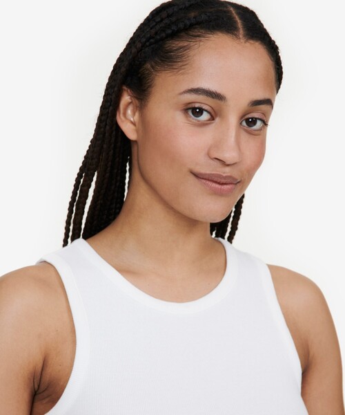 AIGLE（エーグル）の「リブタンクトップ（タンクトップ・レディース・ホワイト/ブラック・XS/S/M/L）」の6枚目の写真
